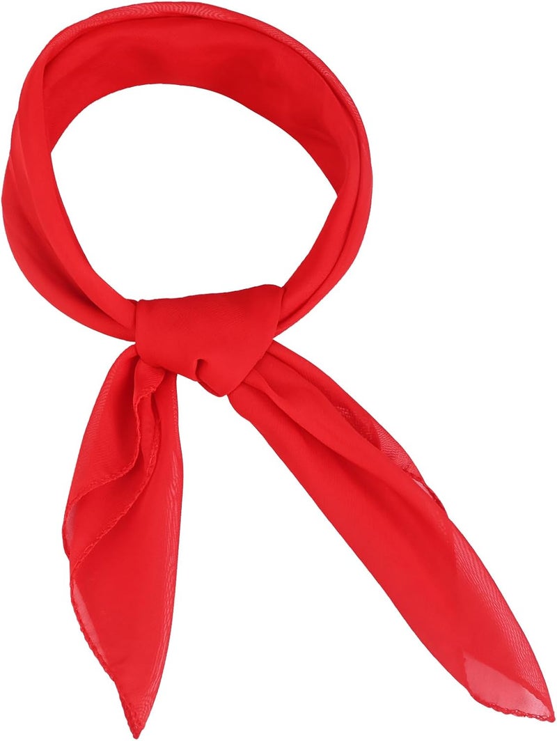 Cyunda Chiffon Scarf for Women and Girls, 26x26 inches Square Neck Scarf, Classic Retro Ribbon Handkerchief for Hair Wrapping - Image 1
